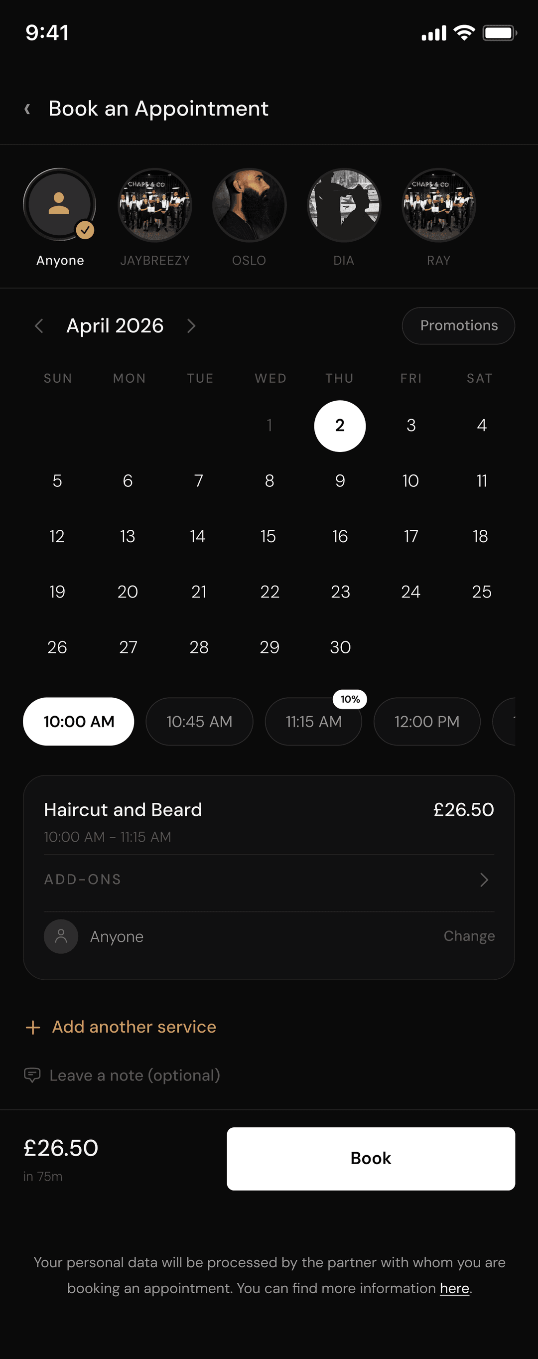 Booking & appointments