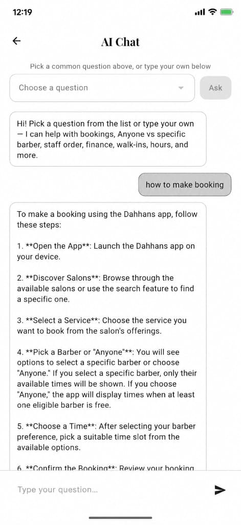 Customer support & AI help