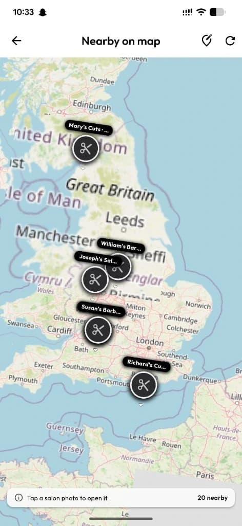 Nearby map